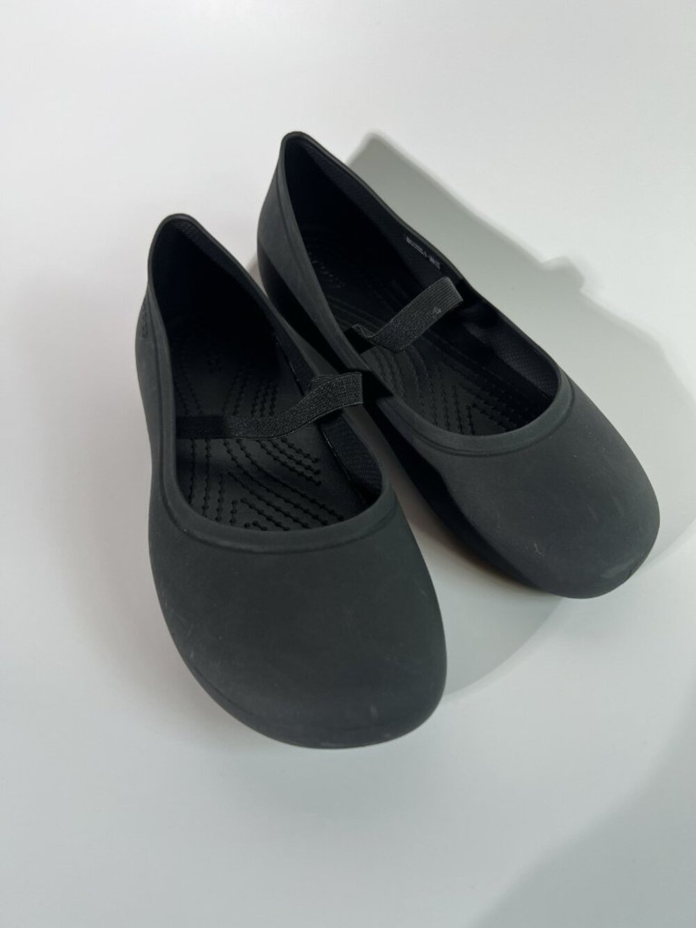CROCS Girls Black Mary Jane Ballet Flats size J 6 Classic - Picture 5 of 13